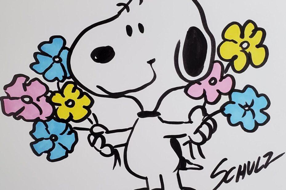 Snoopy Color Illustration Drawing Charlie Brown Artwork Peanuts Color Drawing Artwork comic Illustration Art On Paper Children s Art Etsy