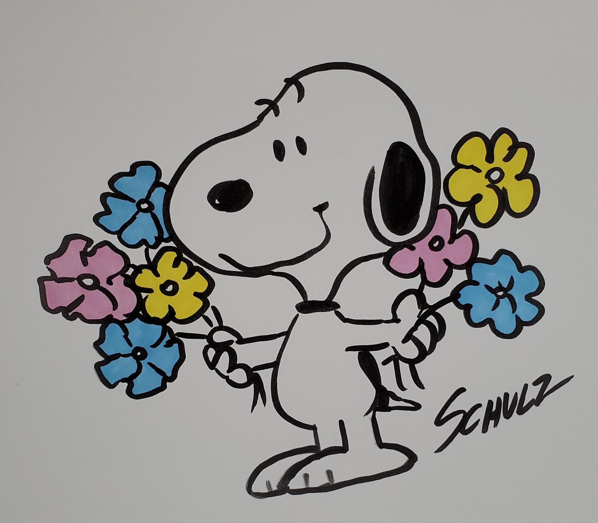 Snoopy Color Illustration Drawing Charlie Brown Artwork Peanuts 