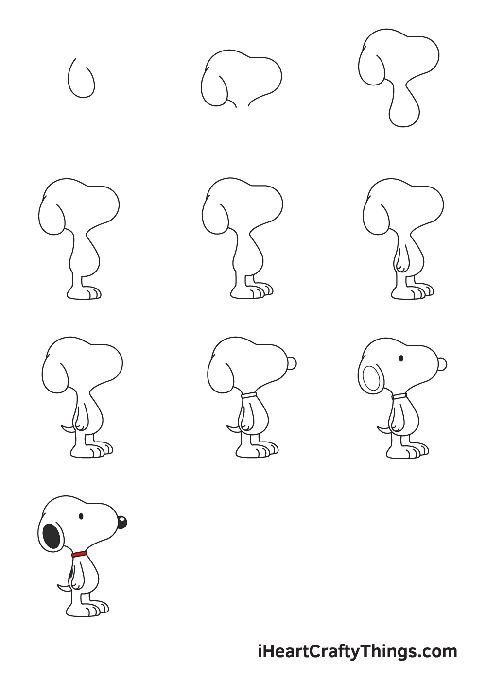 Snoopy Drawing How To Draw Snoopy Step By Step