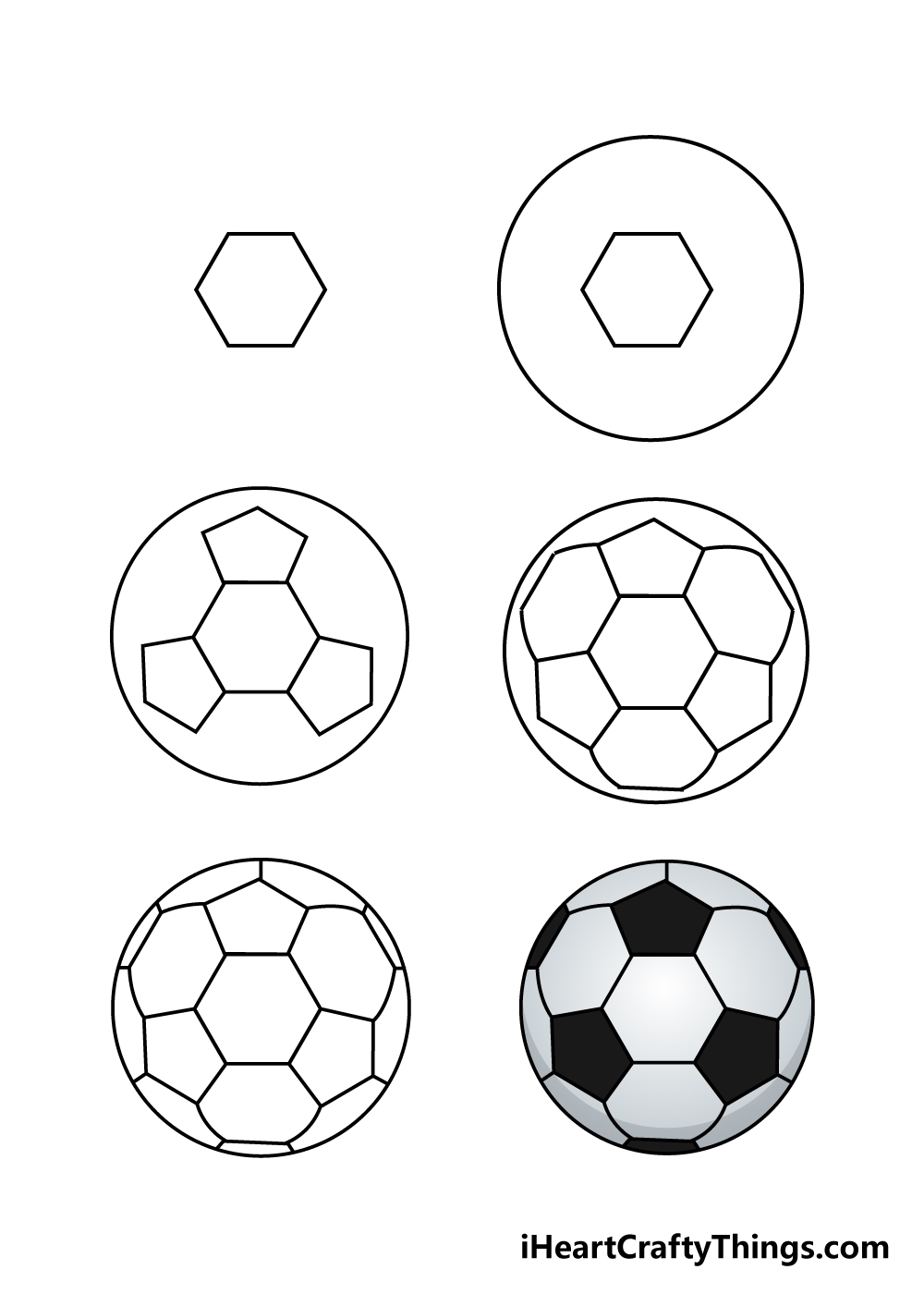 how to draw a soccer ball