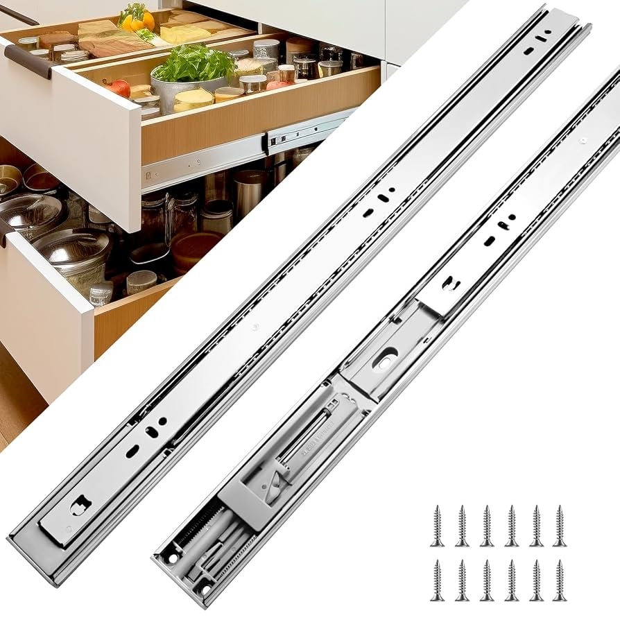 Soft Close Drawer Slides 20 Inch 1 Pair Full Extension Ball Bearing Side Mount File Cabinet Rails Self Closing Sliding Rails Drawer Runners For 