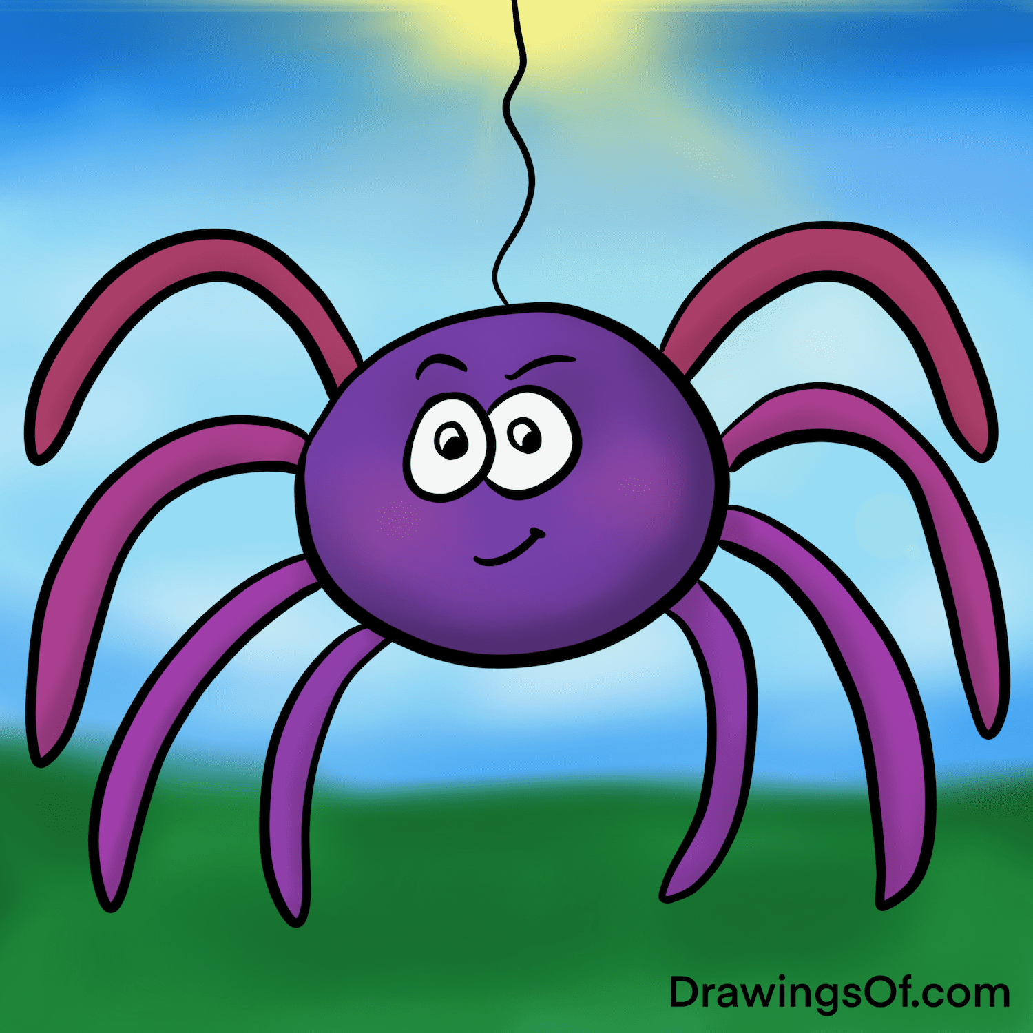 Spider Drawing Easy Cute Instructions Drawings Of 