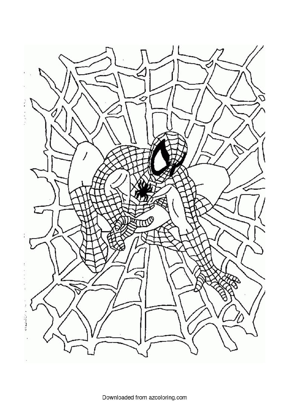 Spider Man Coloring Sheet Spider Web Download Printable PDF Templateroller