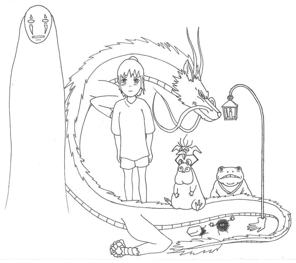Spirited Away Anime Coloring Page Anime Coloring Pages