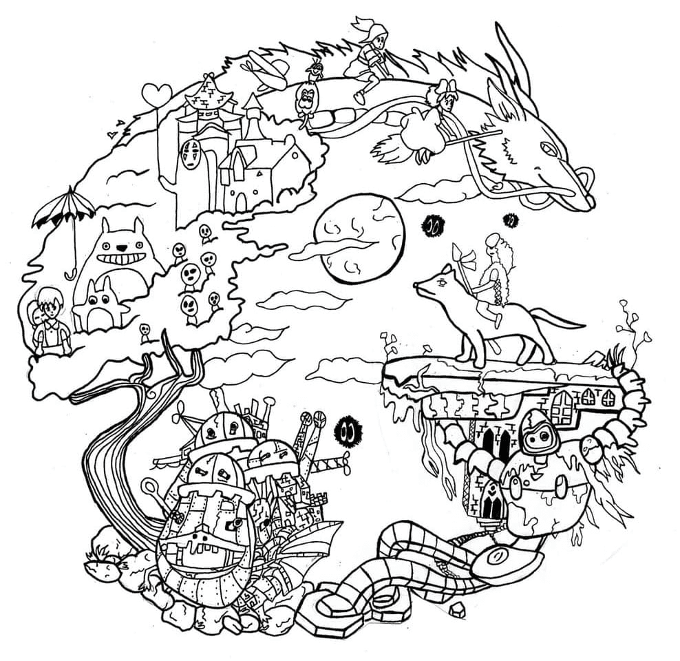 spirited away coloring pages