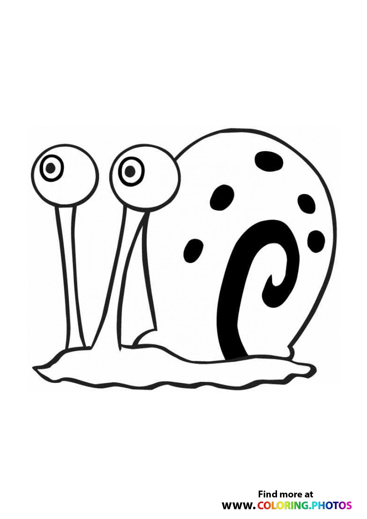 SpongeBob Gary Coloring Pages For Kids