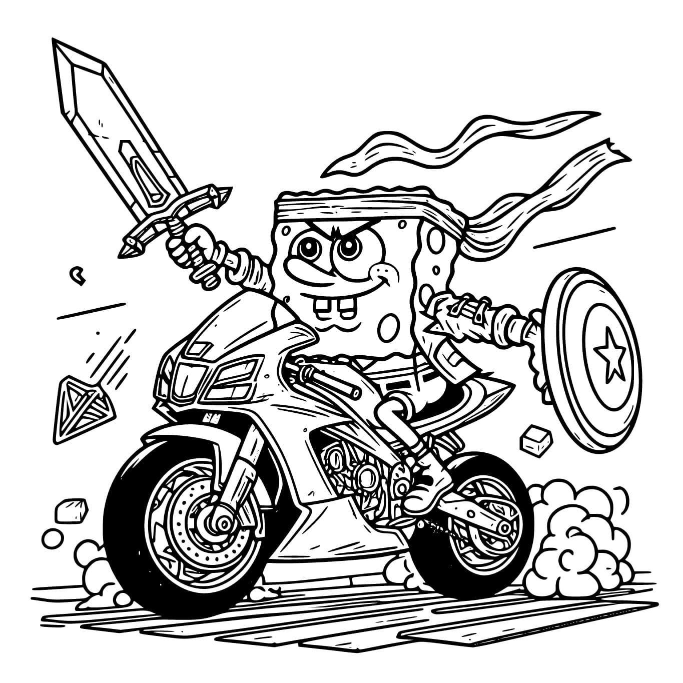 Spongebob Is Fighting Coloring Page Download Print Or Color 