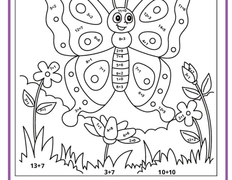 Spring Color By Number Pages K12 Math Worksheets