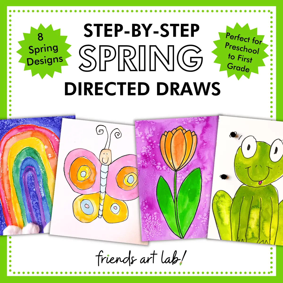 Spring Directed Drawings For Kids 8 Designs Friends Art Lab