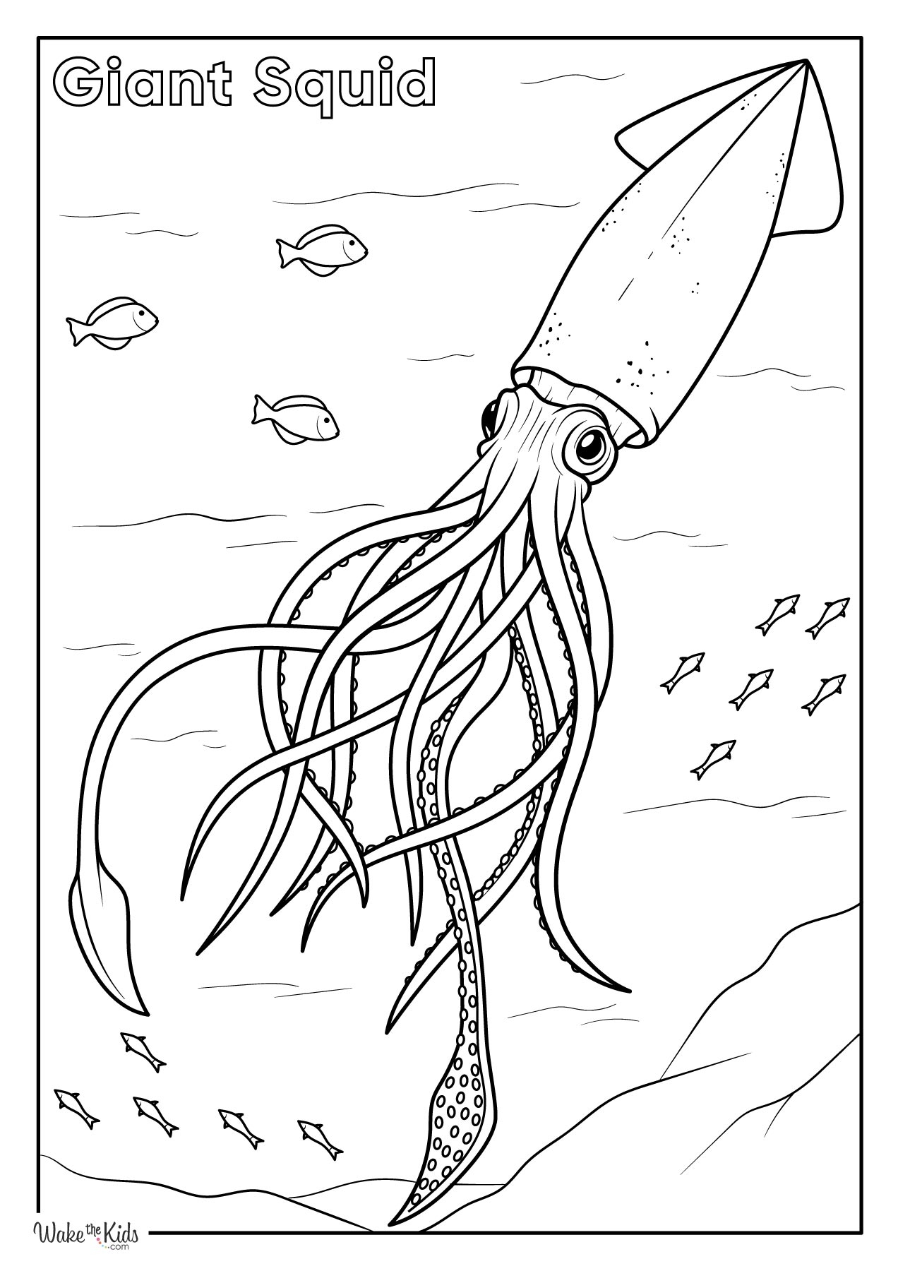 Squid Coloring Pages Free Printable PDFs WakeTheKids