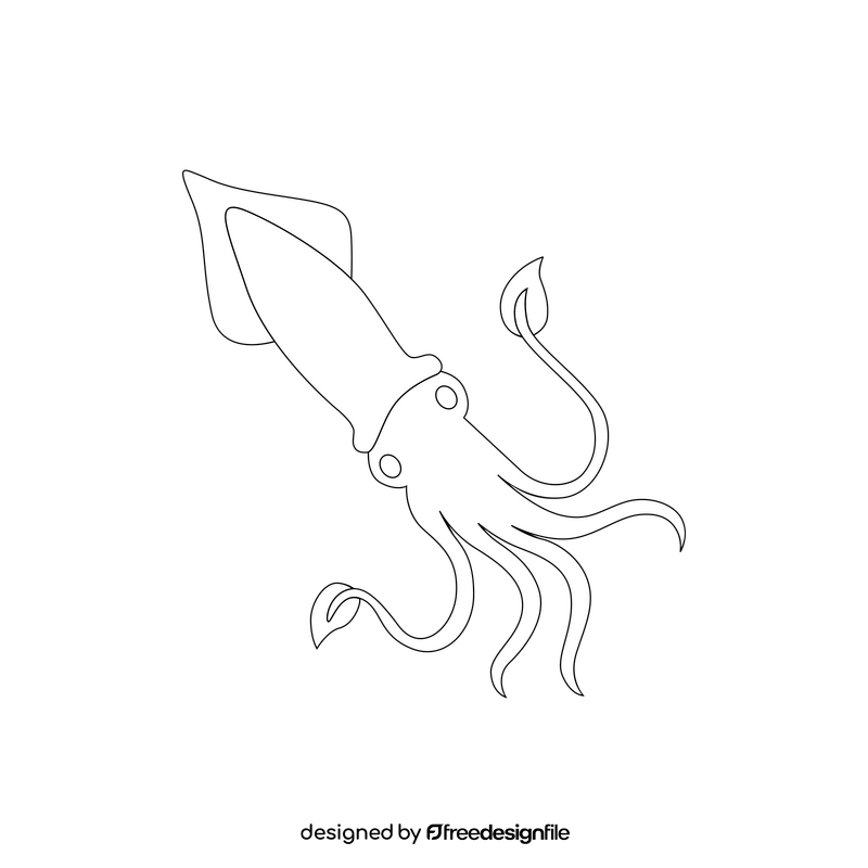 Squid Drawing Black And White Clipart Free Download
