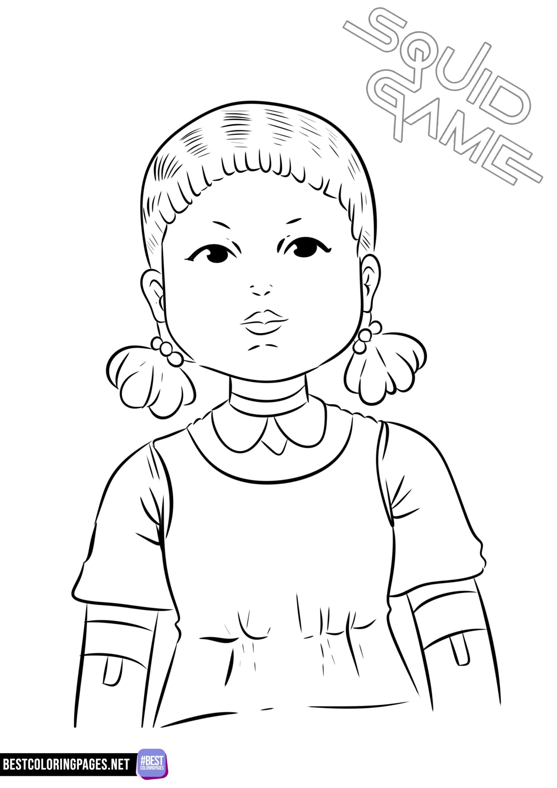 Squid Game Doll Coloring Page Free Printable Coloring Pages