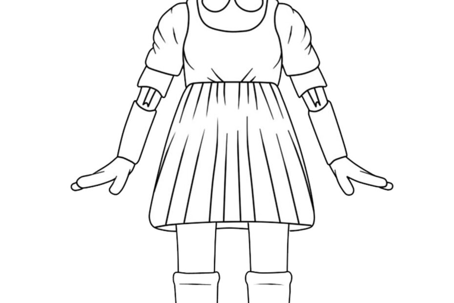 Squid Game Doll Coloring Pages For Kids