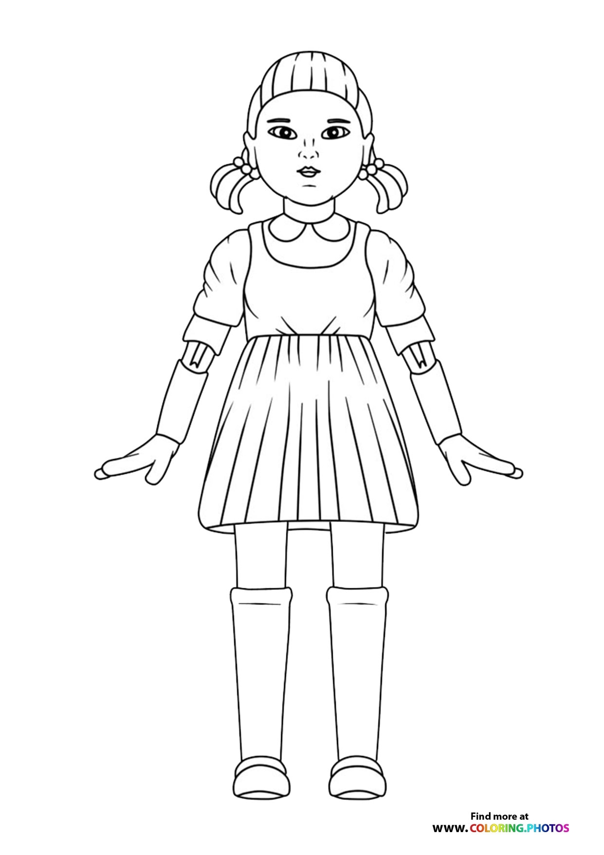 Squid Game Doll Coloring Pages For Kids