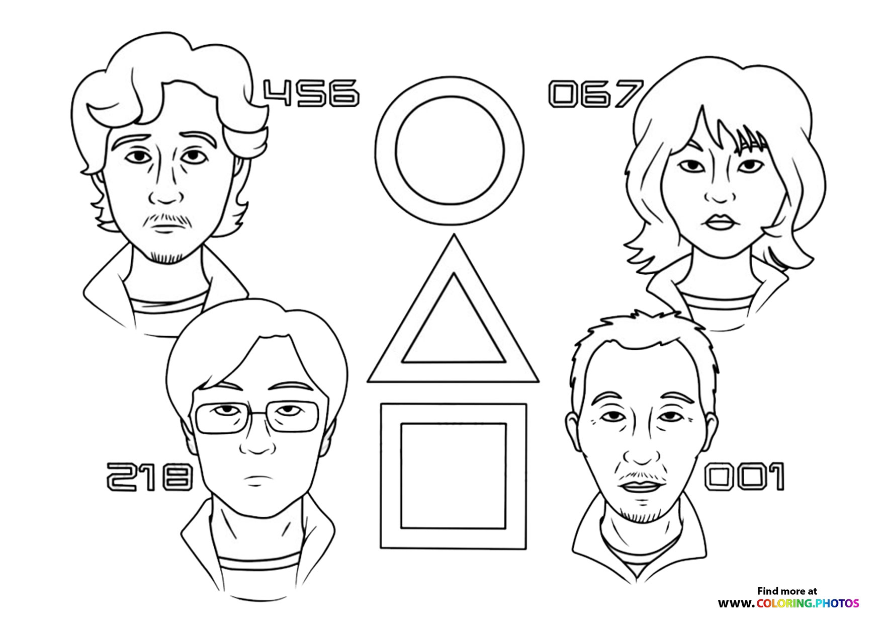 Squid Game Players Coloring Pages For Kids