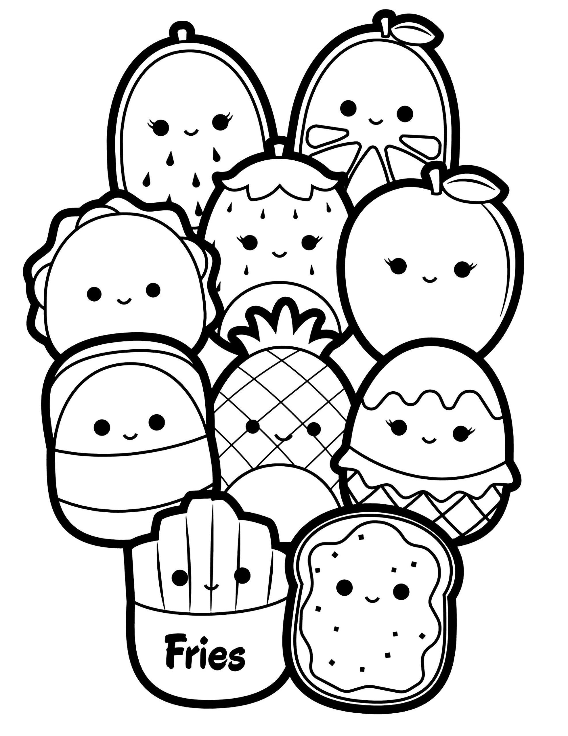 Squishmallow Drawings With Thick Lines Squishmallow Coloring Pages