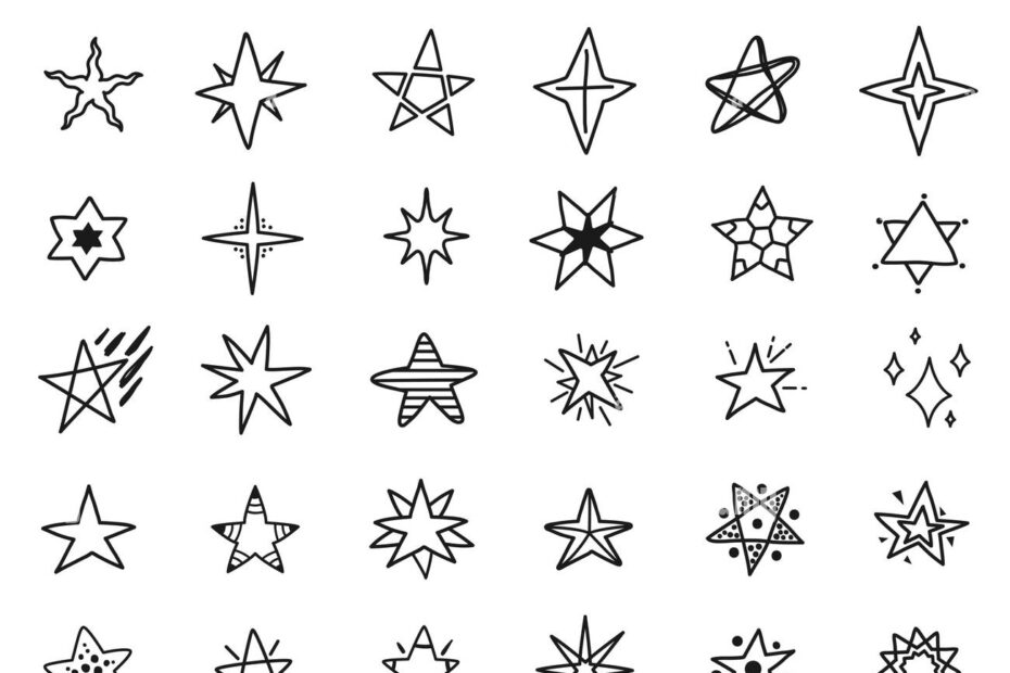 Stars Doodle Drawings Hand Drawn Star Sketches Simple Cute Stars Sparkles Or Starbursts Elements For Kids Textile Or Patterns Vector Set Cosmic Objects Outline Of Different Shapes Stock Vector Image U0026 Art