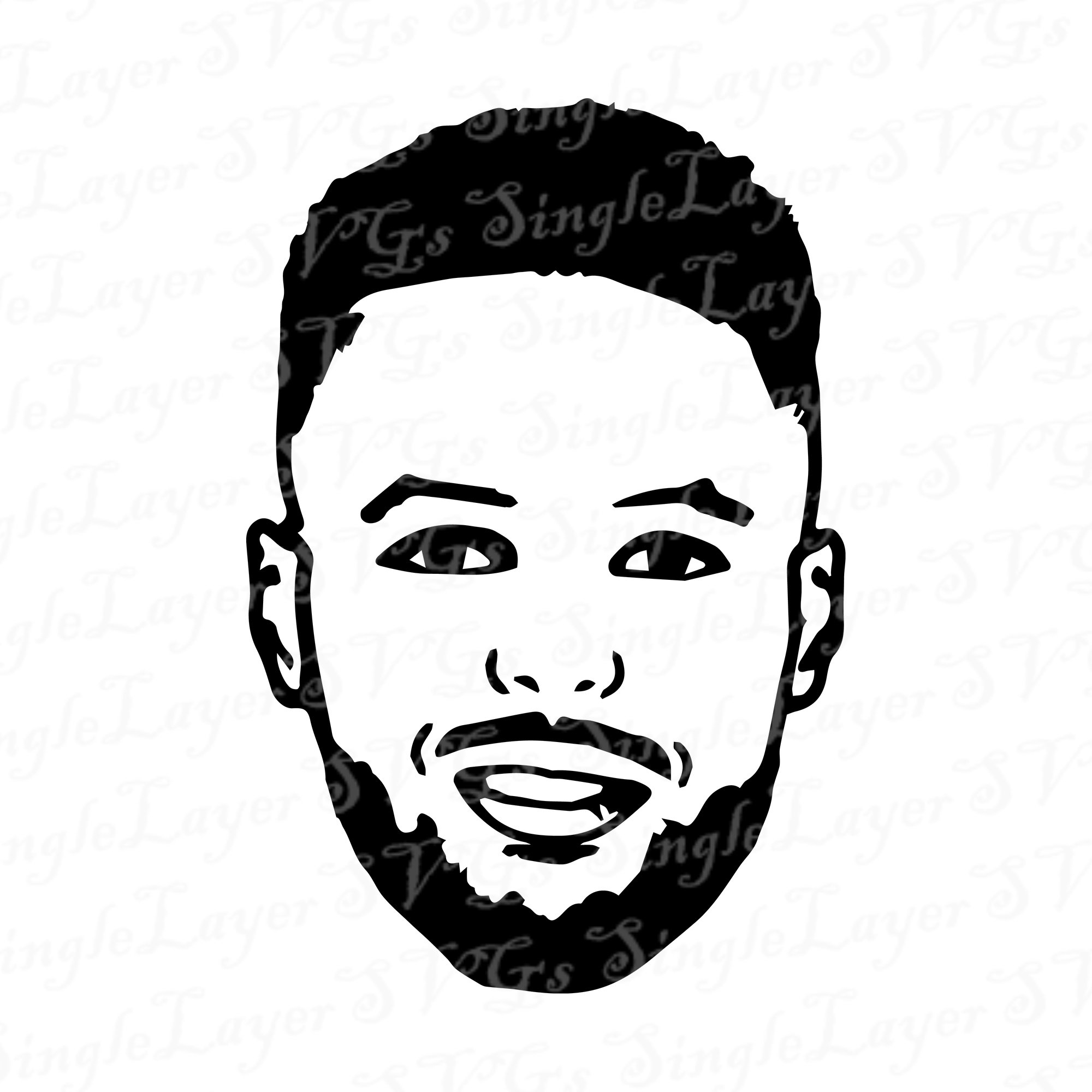 Steph Curry Face SVG DXF PNG Pdf Jpg Files Steph Curry Vector File Los Angeles Svg Clippers Svg Etsy UK