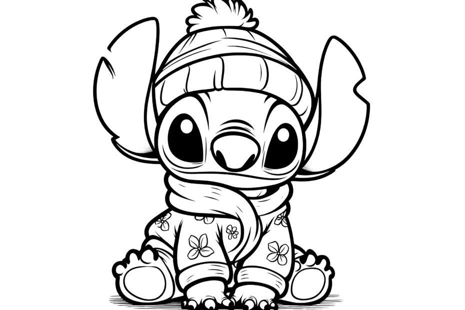 Stitch Dressed For Winter Lilo And Stitch Coloring Pages