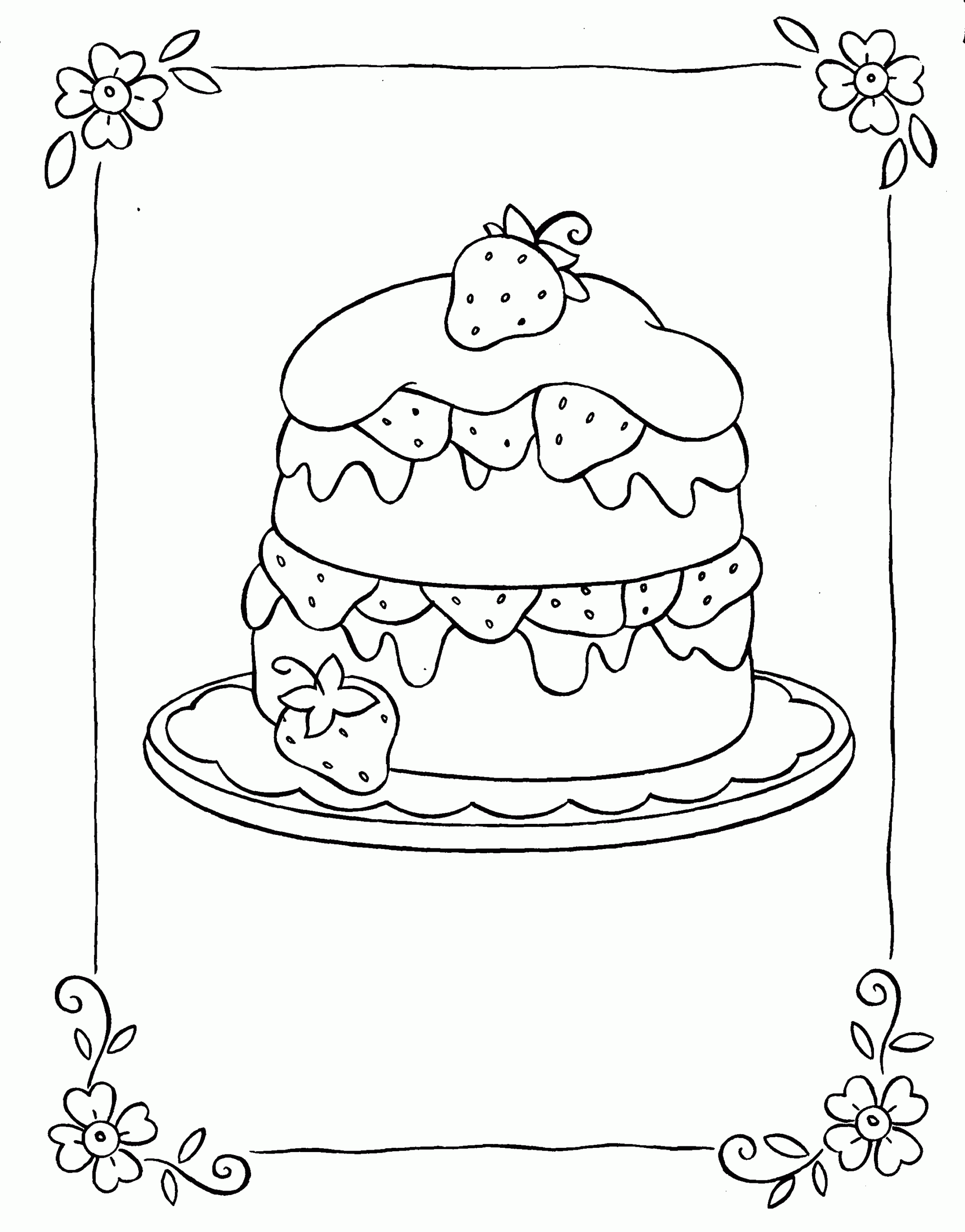 strawberry shortcake birthday coloring pages