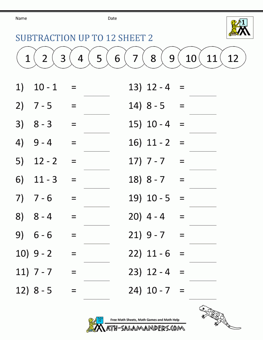 printable math worksheets 1st grade