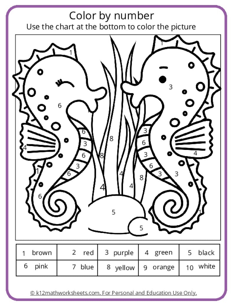 number color sheets
