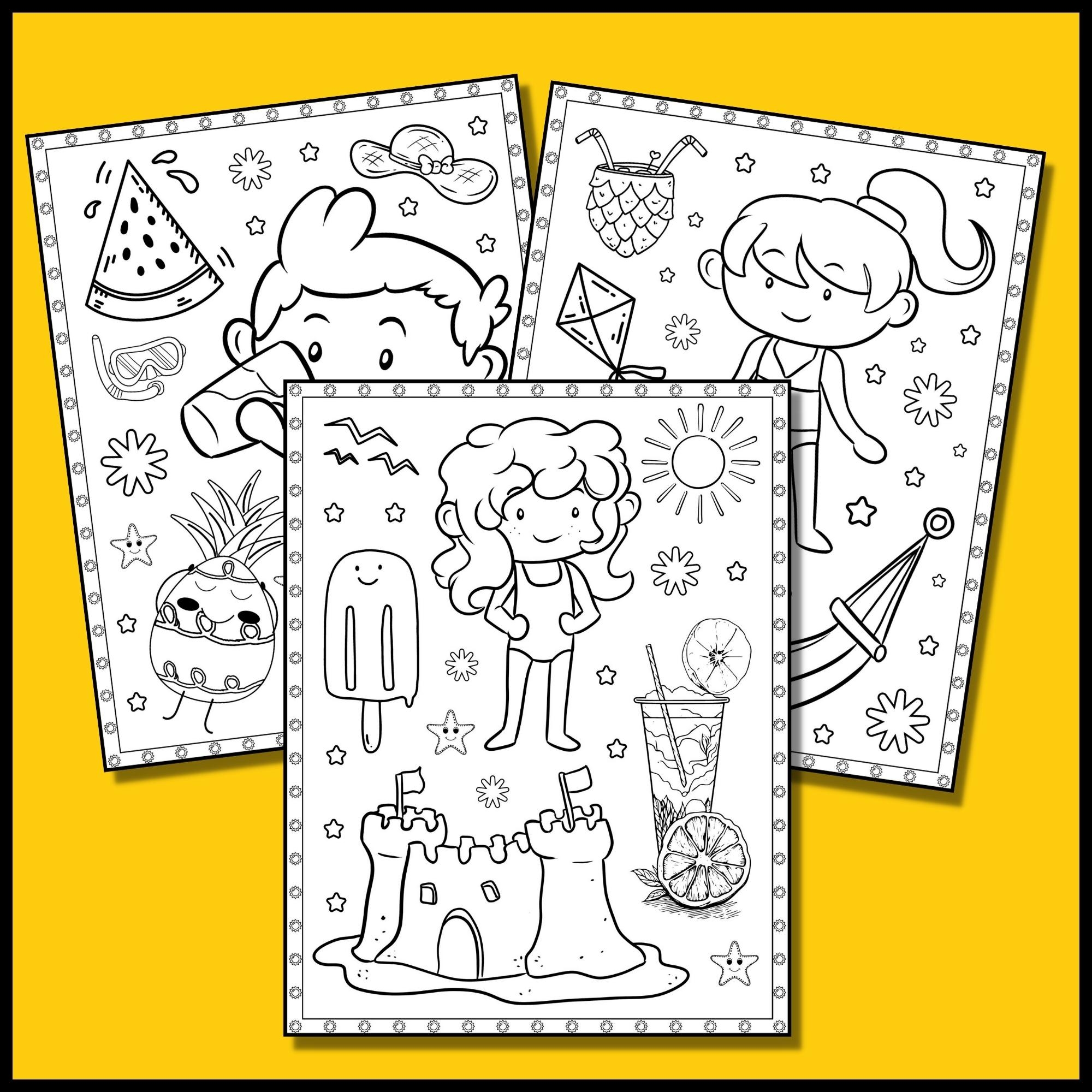 Summer Coloring Pages End Of The Year Coloring Pages 30 Sheets 