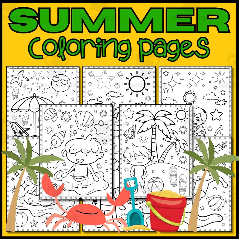 Summer Coloring Pages End Of The Year Coloring Pages 30 Sheets 