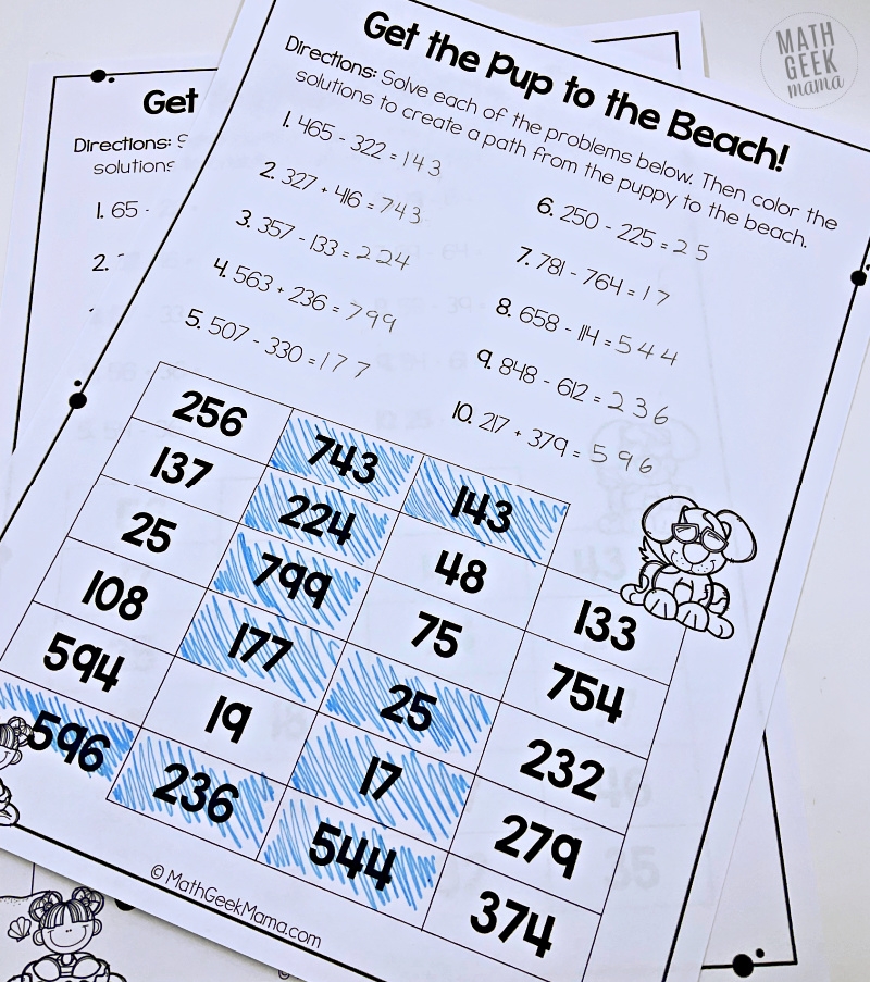 fun math worksheets for 4th graders