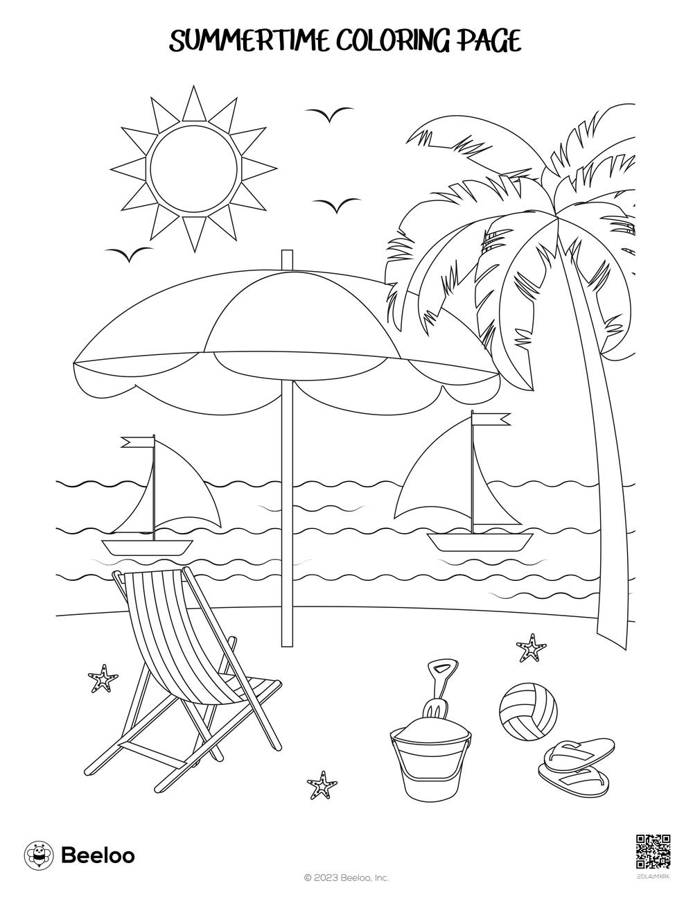 summertime free coloring sheets