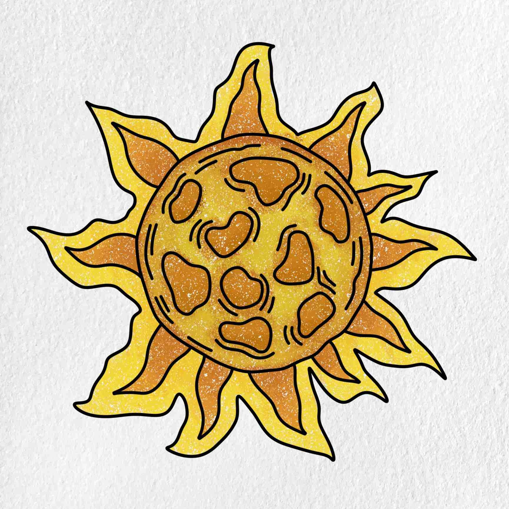 sun drawing easy