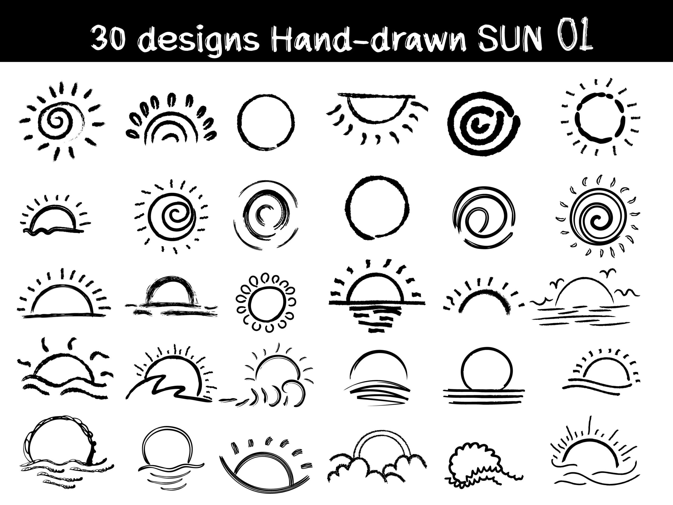 Sun Drawing Hand drawn Sun Sketch Of The Sun Doodle Style Freehand Brush Stroke Line For Use As Element In Design Etsy