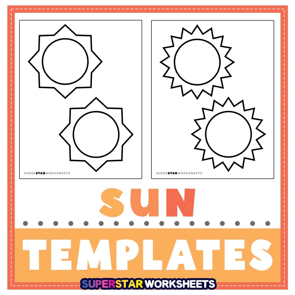 Sun Template Free Printables Superstar Worksheets