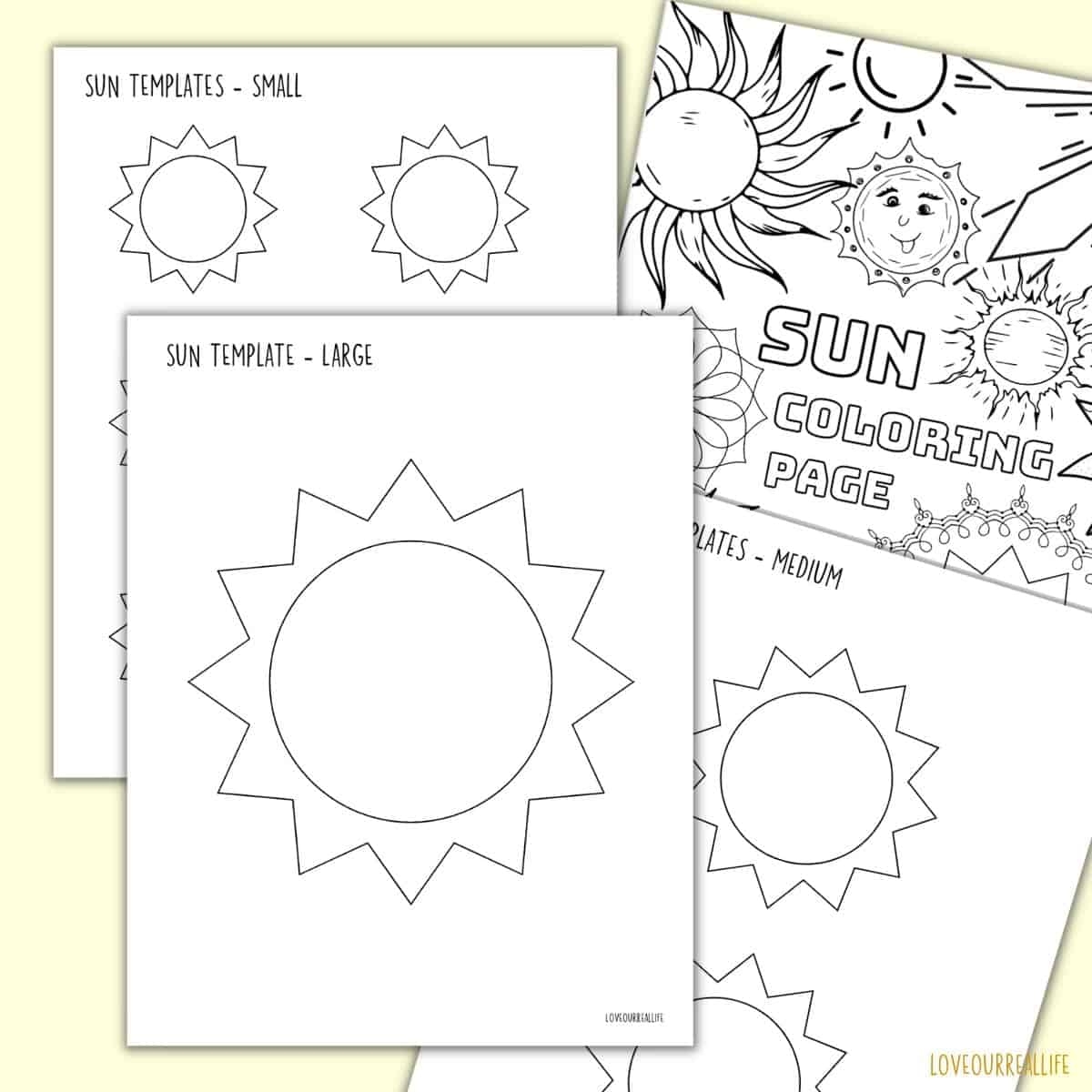 sun template free printable