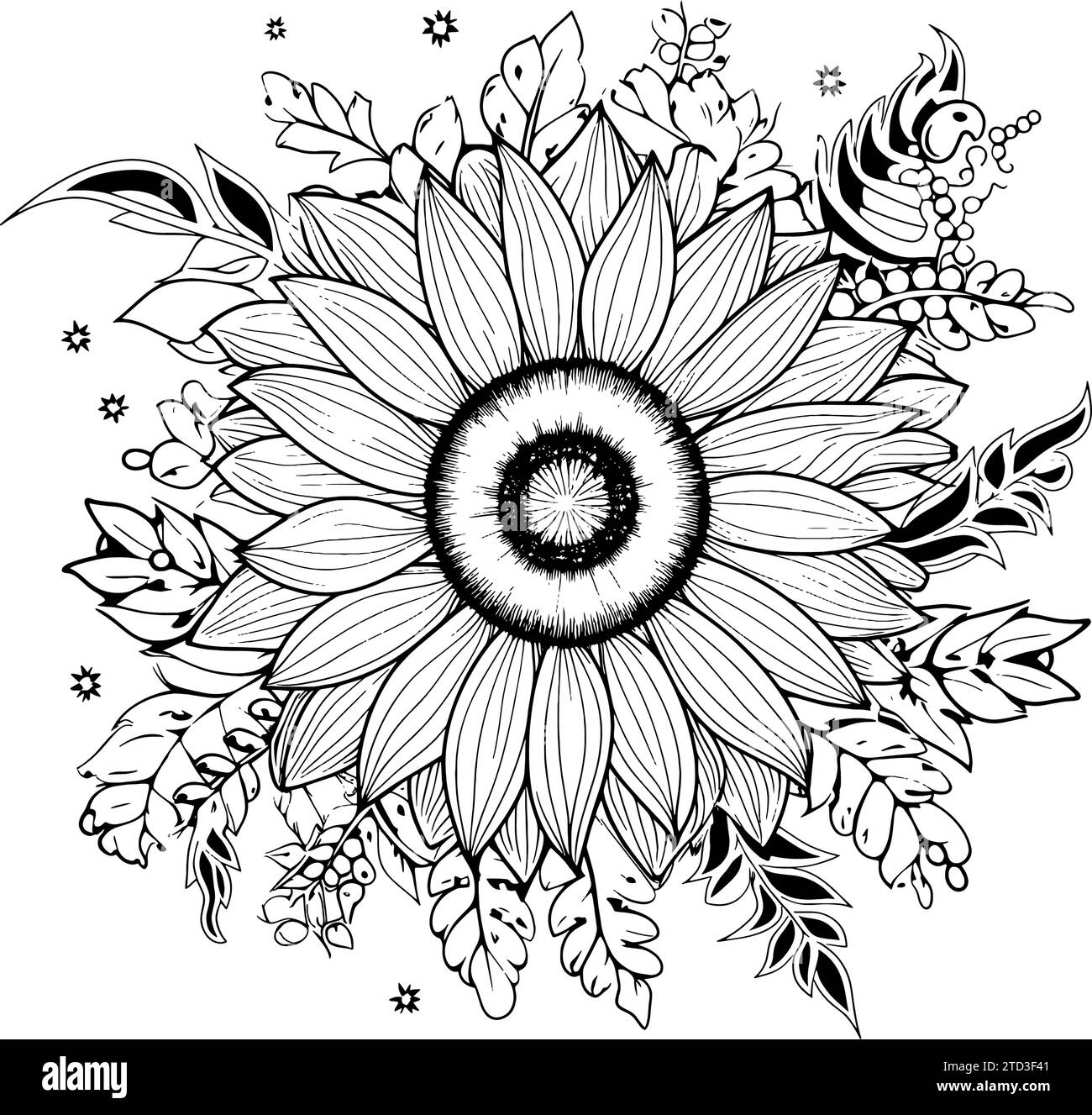 sunflower coloring pages for adults