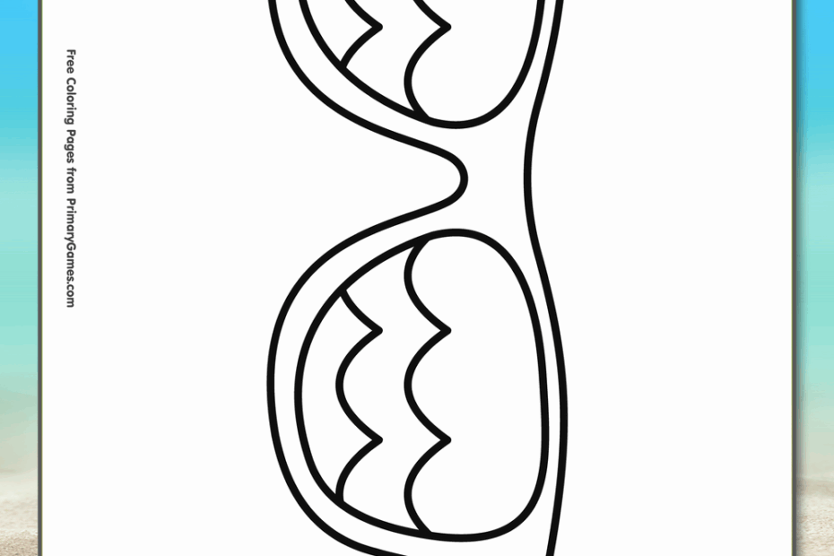Sunglasses Coloring Page FREE Printable PDF From PrimaryGames