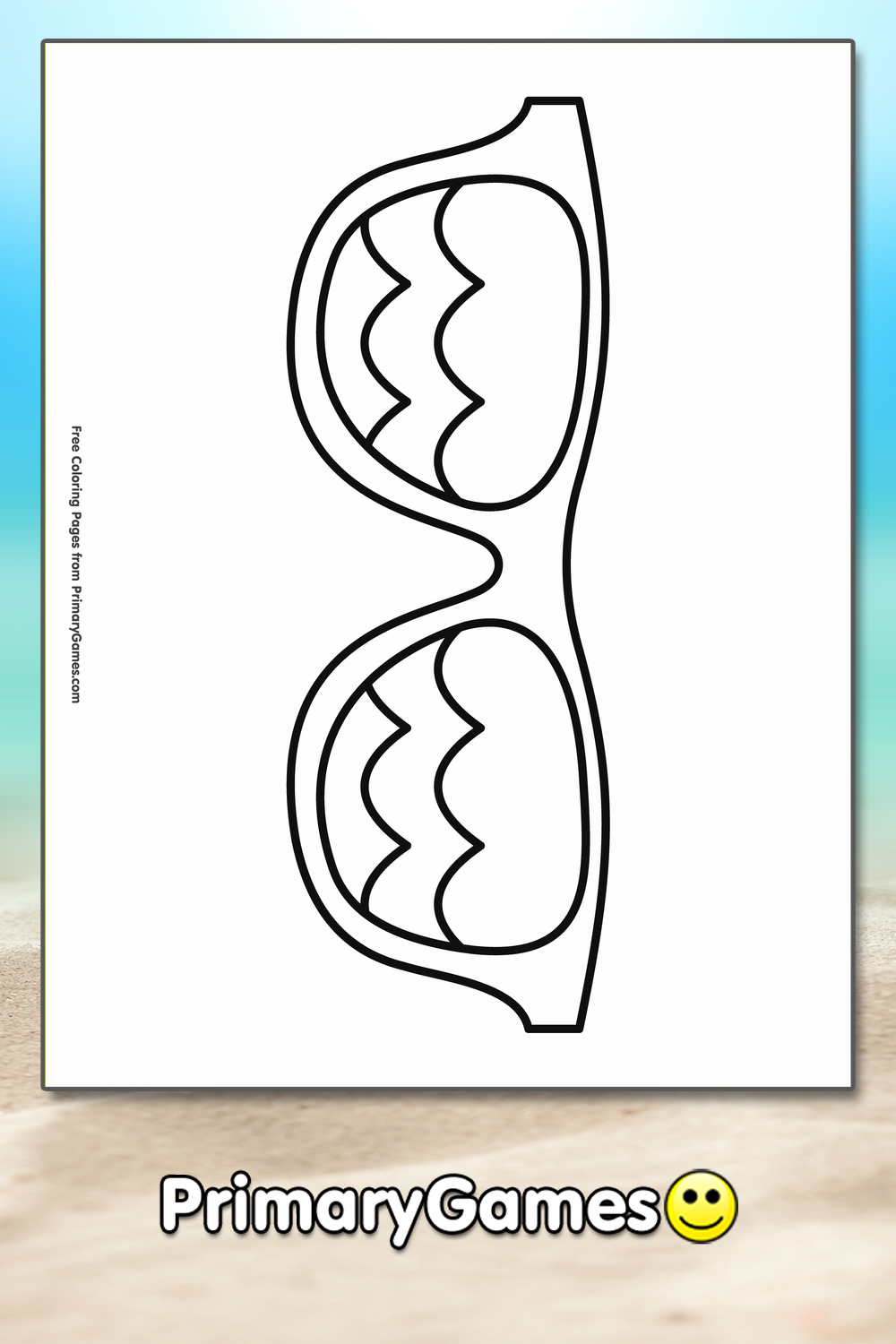 Sunglasses Coloring Page FREE Printable PDF From PrimaryGames