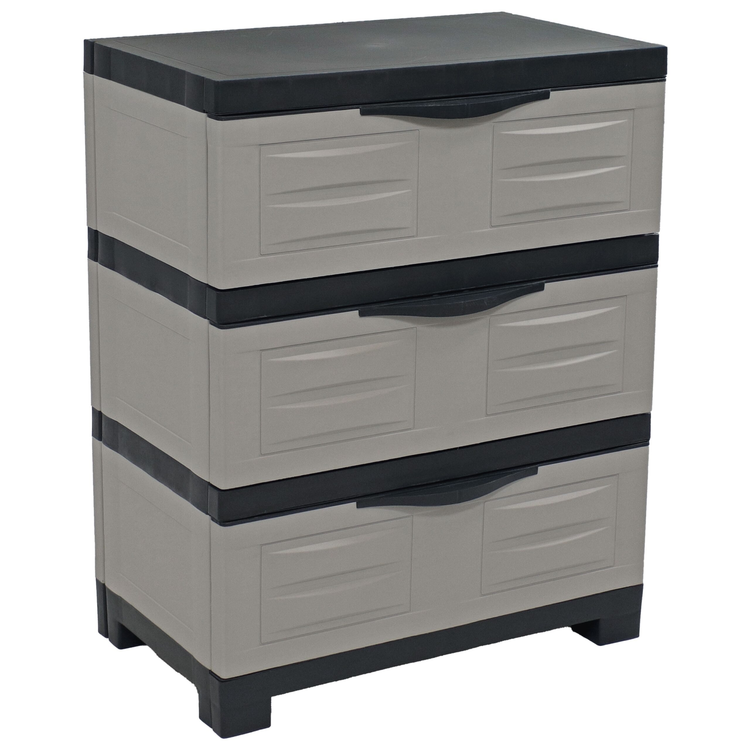 Sunnydaze 3 Tier Plastic Storage Drawers