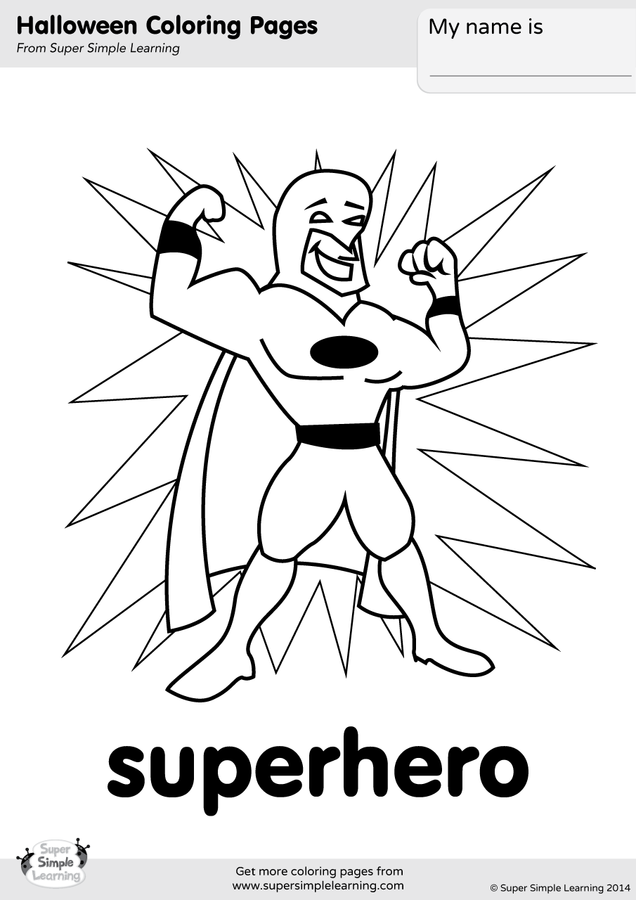 Superhero Coloring Page Super Simple