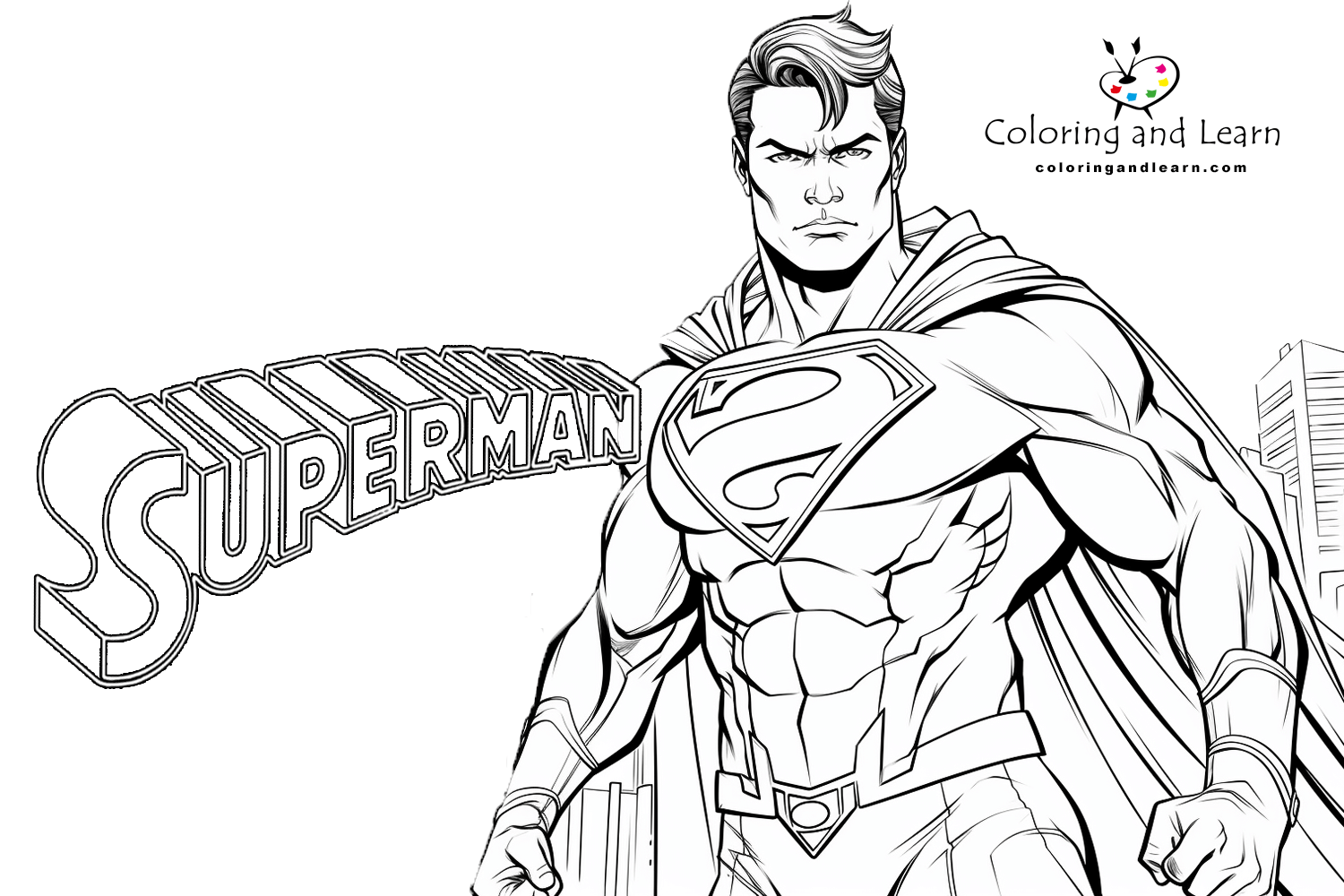 superman color pages printable