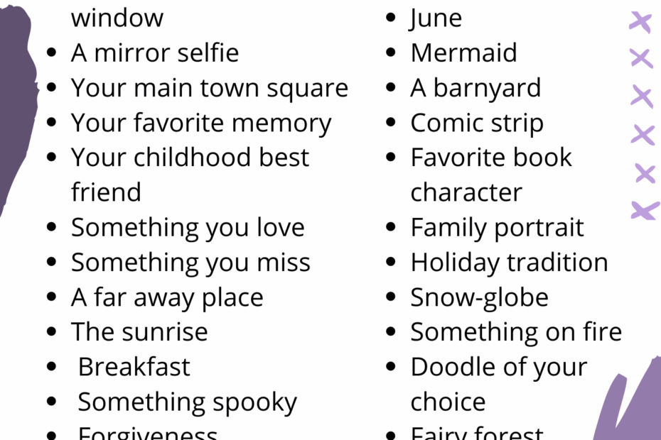 Take The 30 Day Drawing Challenge Fun Daily Prompts Filled With