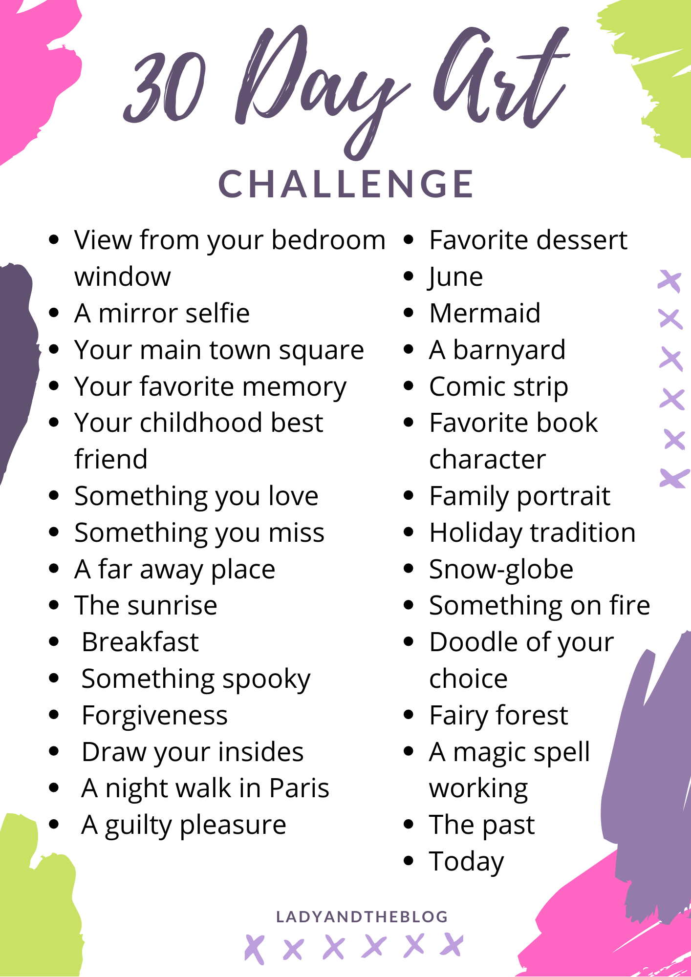 Take The 30 Day Drawing Challenge Fun Daily Prompts Filled With 