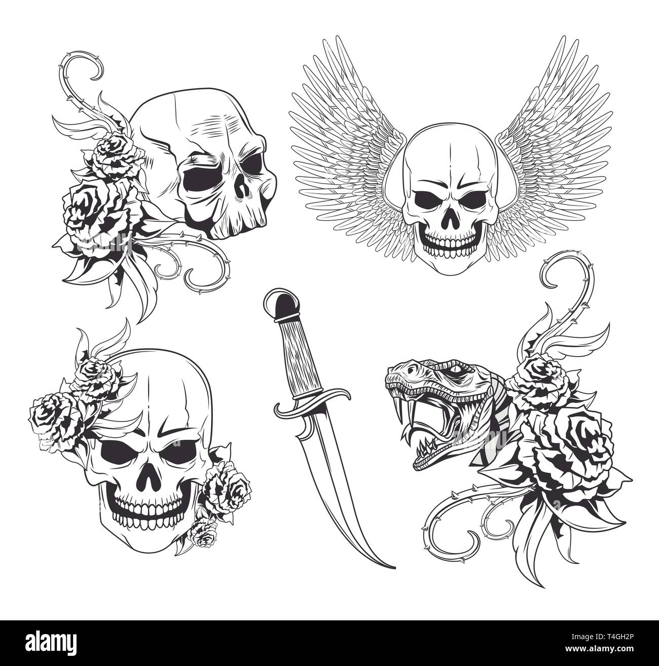 Tattoo Old School Drawing Stock Vector Image U0026 Art Alamy
