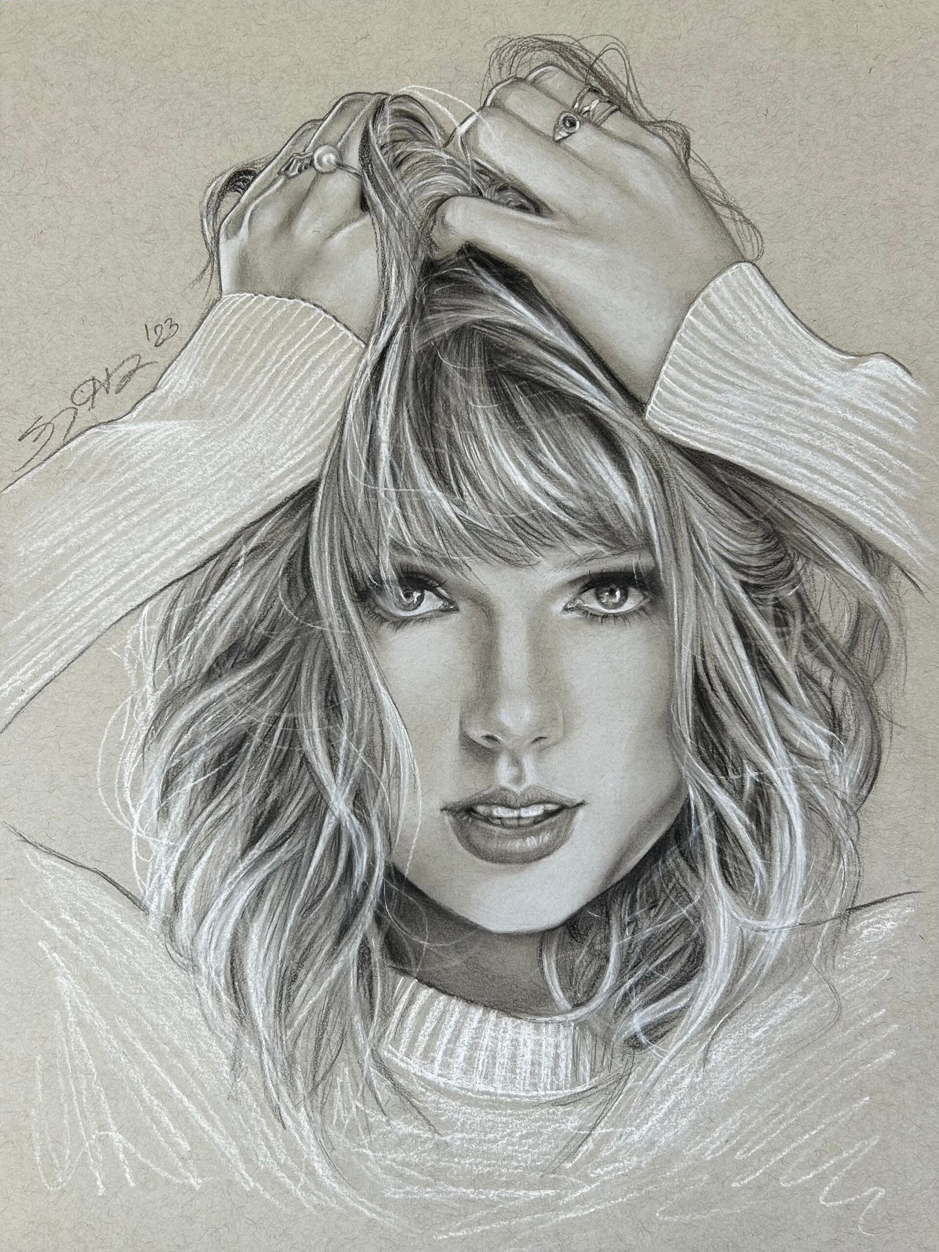 Taylor Swift Drawing By Artist Sonja Heisinger SIGNED PRINT Etsy