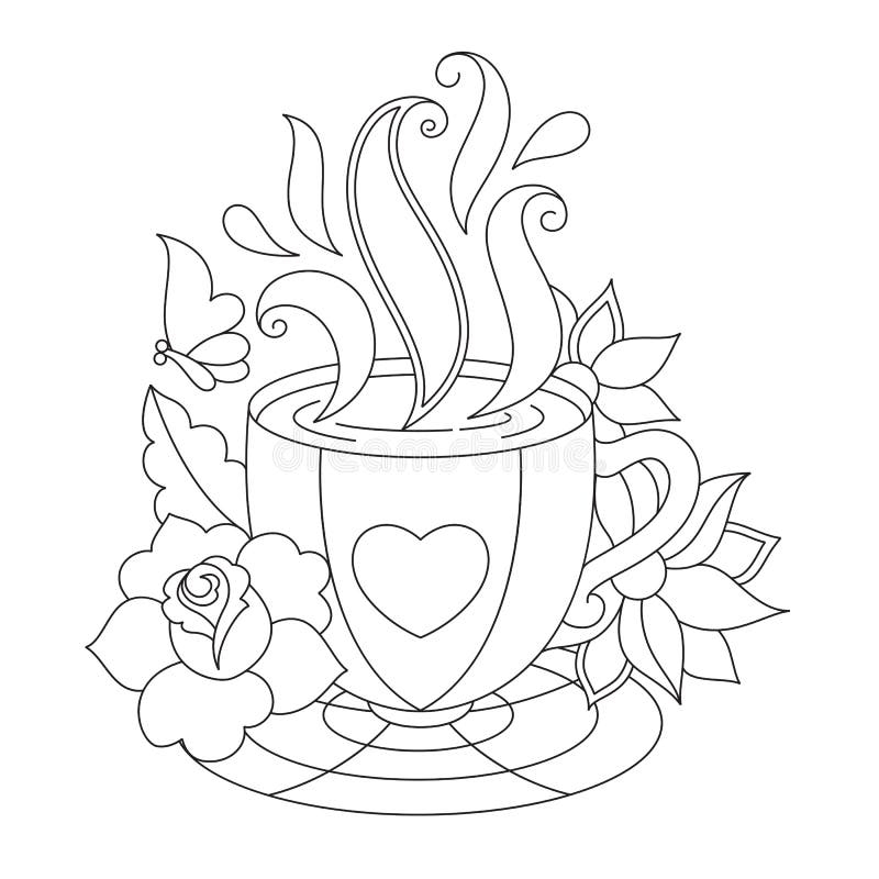 Tea Cup Coloring Stock Illustrations 2 117 Tea Cup Coloring 