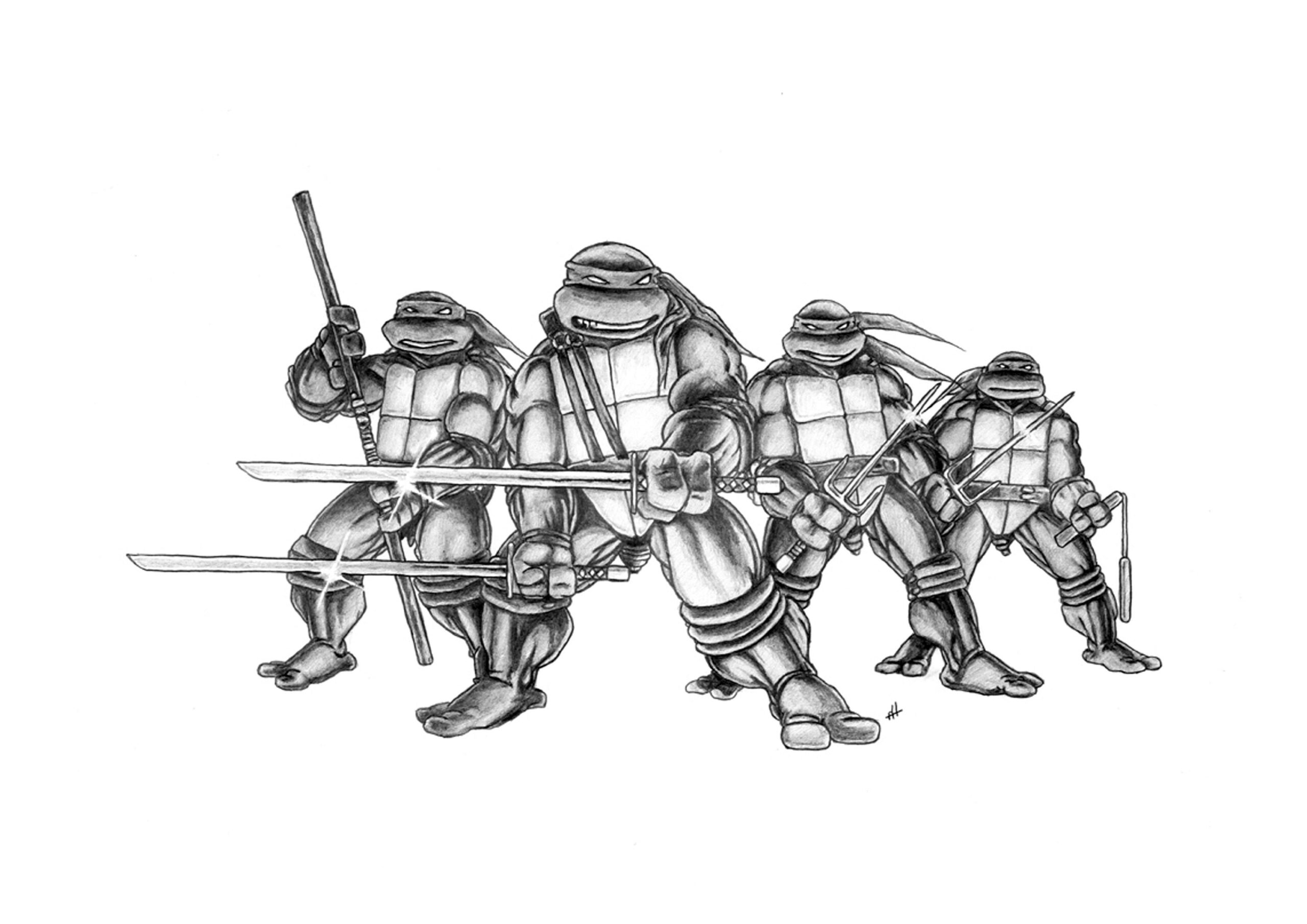Teenage Mutant Ninja Turtles PENCIL DRAWING Etsy