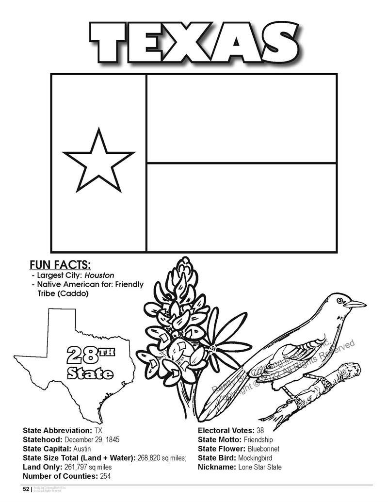 Texas State Coloring Book