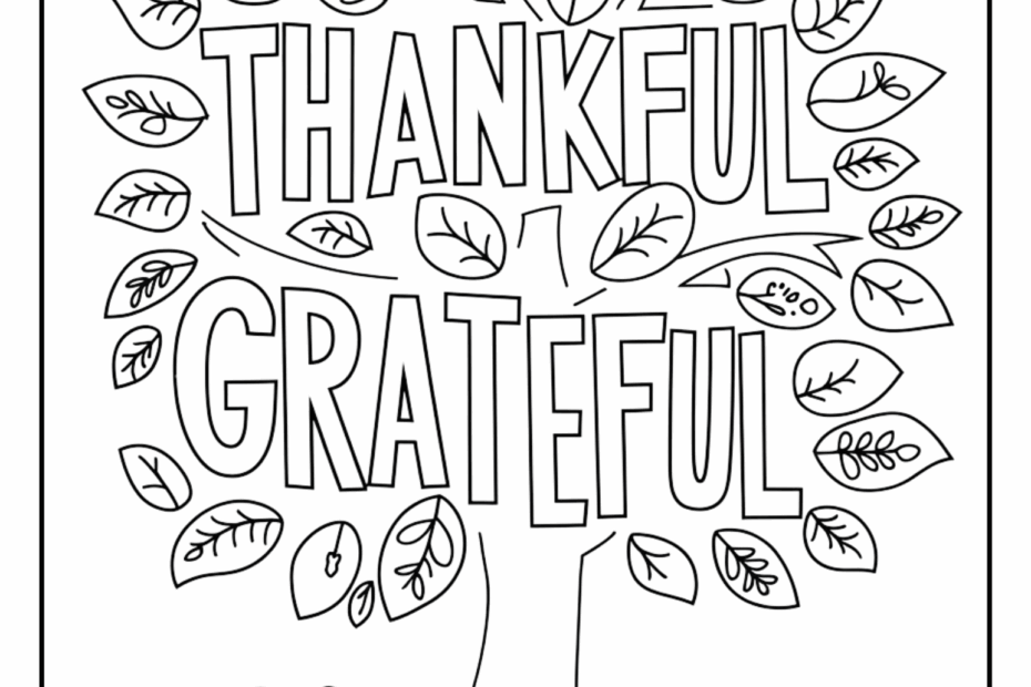 Thankful Tree Coloring Pages 5 Free Printable Pages Easy Coloring Pages For Kids