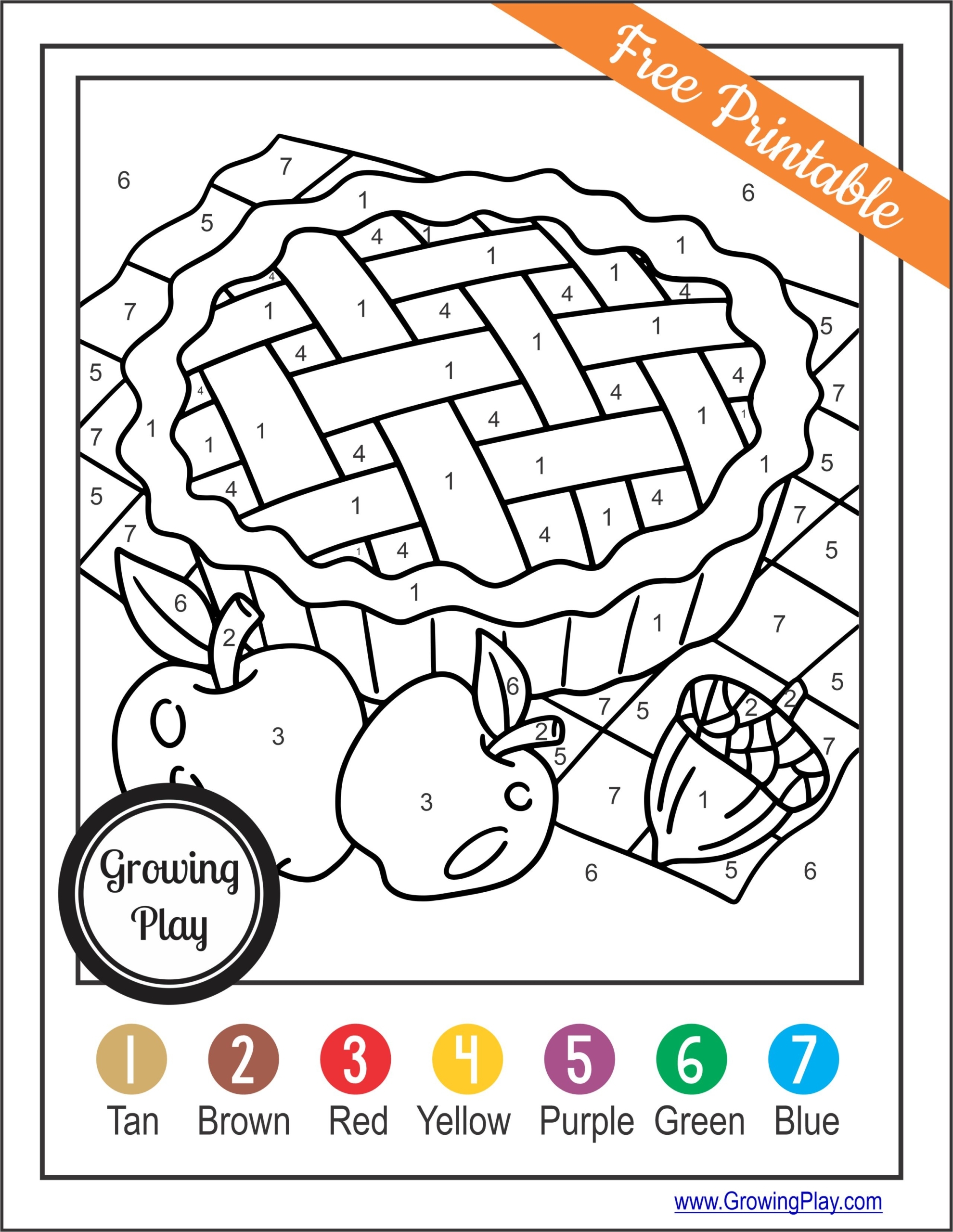 Thanksgiving Color By Number FREE Printable Fun For Kids Growing Play