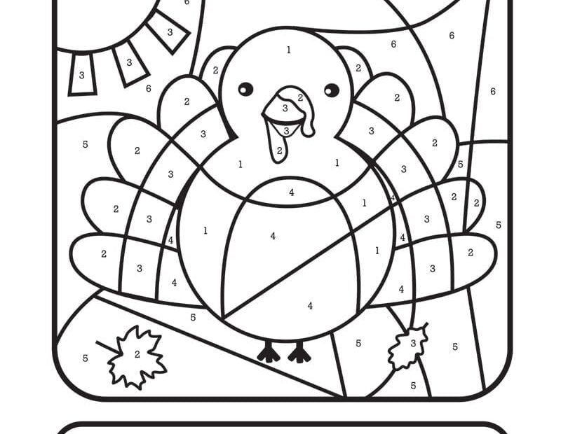 Thanksgiving Color By Number Printable Kids Activity Fun Loving Families